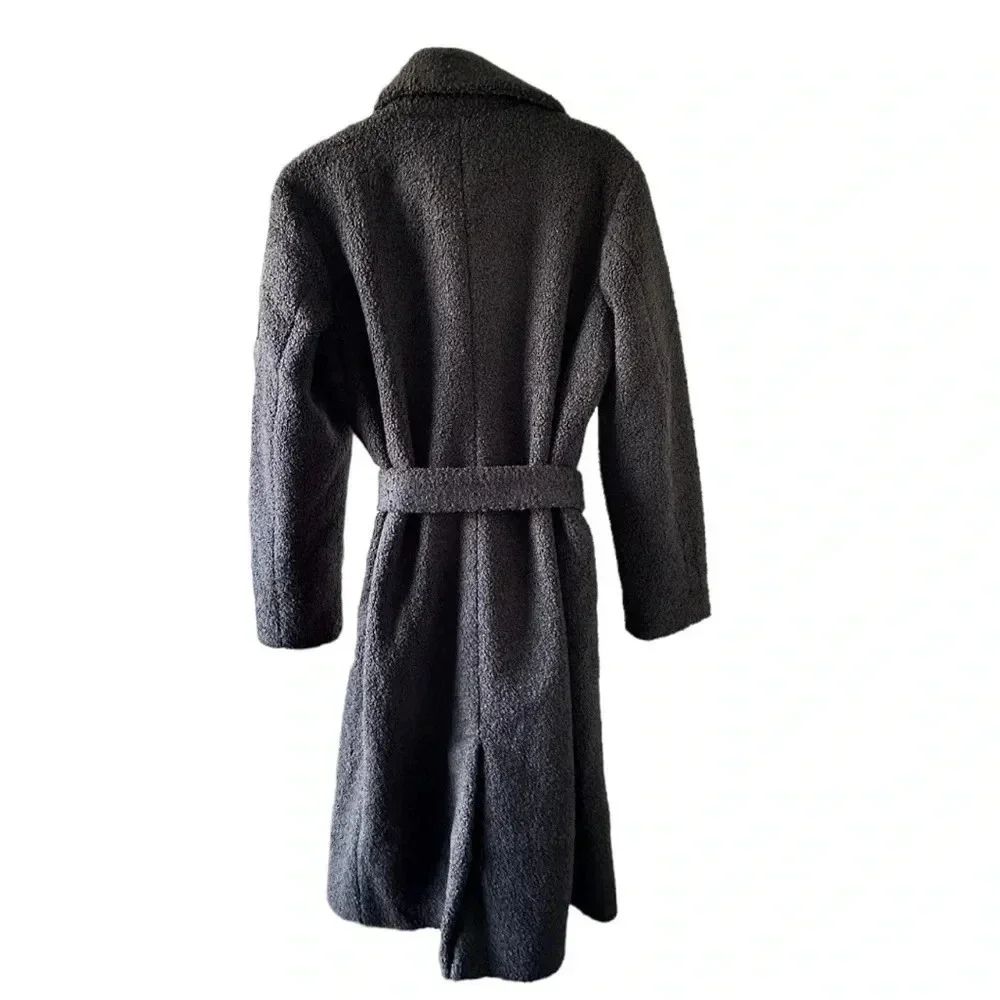 NWT Amazon Essentials Women's Relaxed Fit Recycled Polyester Sherpa Long Coat